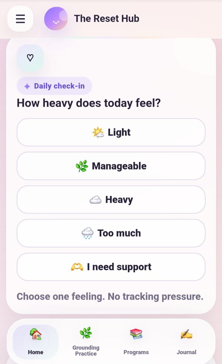 Daily check-in screen